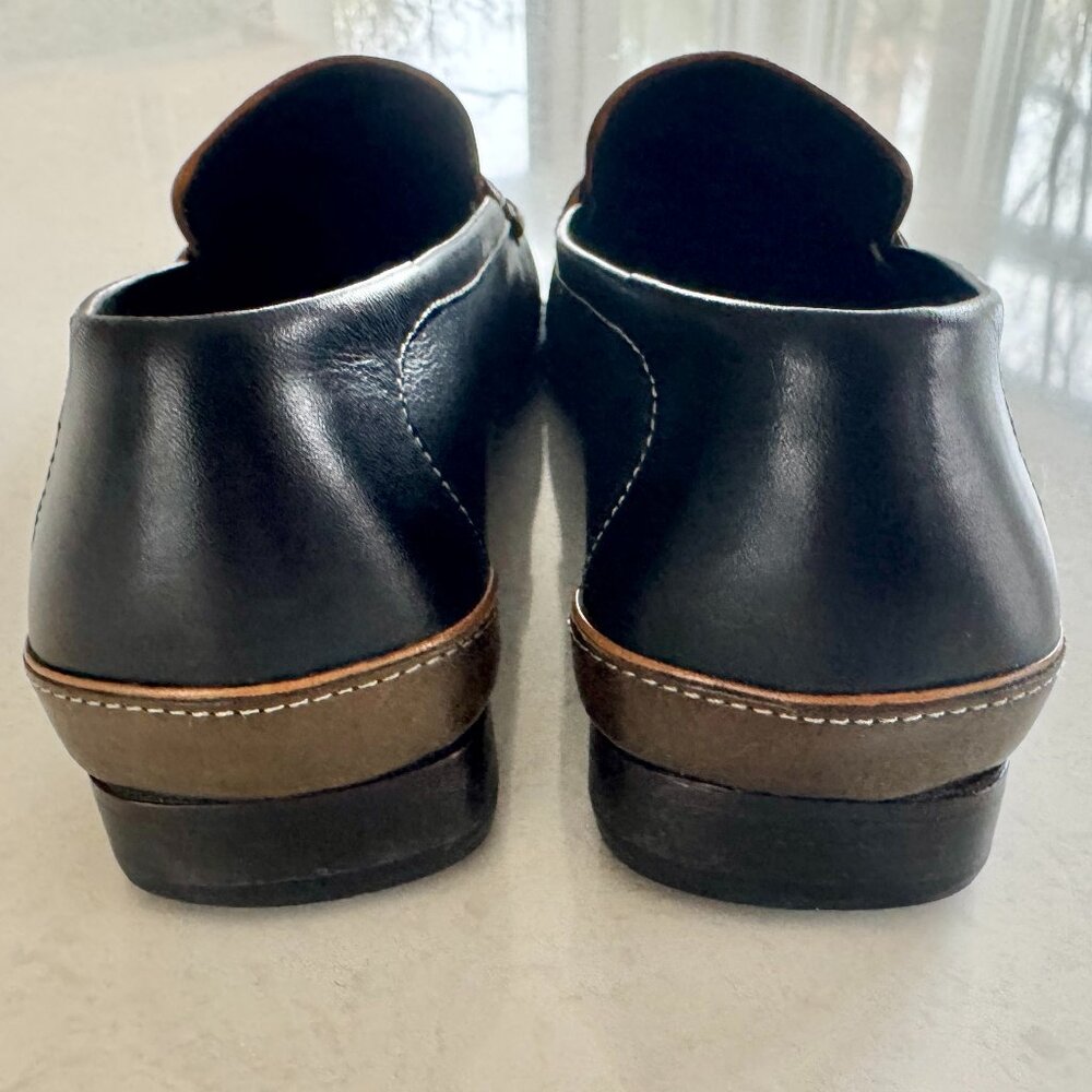 COLE HAAN all leather loafer . black w/green leather accents . size 7.5 B . EUC - Picture 6 of 6
